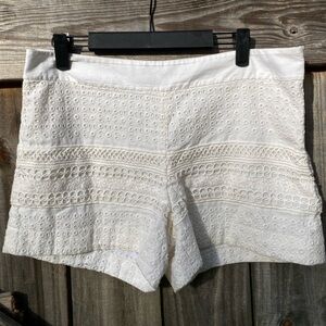 LOFT Women's White Eyelet Shorts